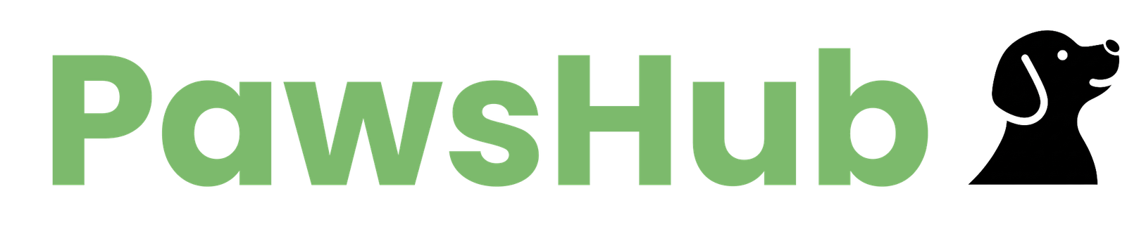 a ecommerce store logo with a dog and a bone icon, named PawsHub