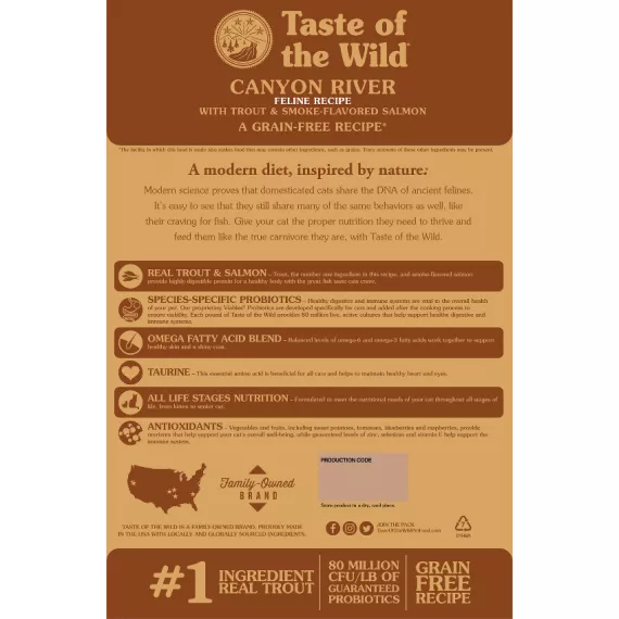 美國進口 – Taste of the Wild - 無穀物 鱒魚+煙熏三文魚配方（全貓糧）