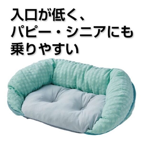 Petio - Porta 犬用冷感可手洗方形床 海藍色 M