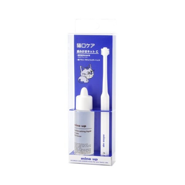 Mind Up - 貓用Slim360度潔齒套装 V2 #M42（液體牙膏30ml+幼身360度牙刷）